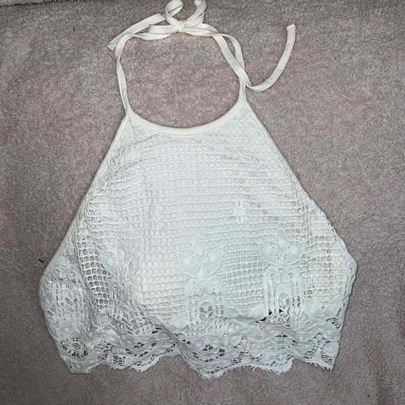 Express Tops - EXPRESS lace halter open back